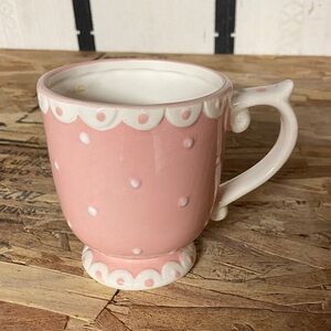 Pink and White Polka Dot Mug